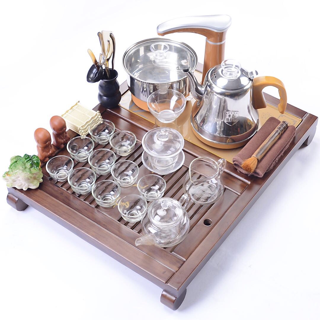 0061 BỘ BÀN TRÀ ĐIỆN MINI THỦY TINH ( 55x43x7.5 )