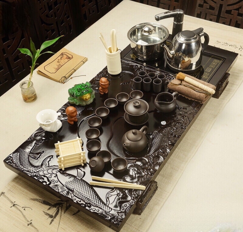 0051 Bàn trà phong thủy cá chép