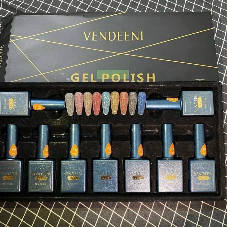 Set Sơn Gel nhũ flash siêu sáng VENDEENI 9 chai 1084