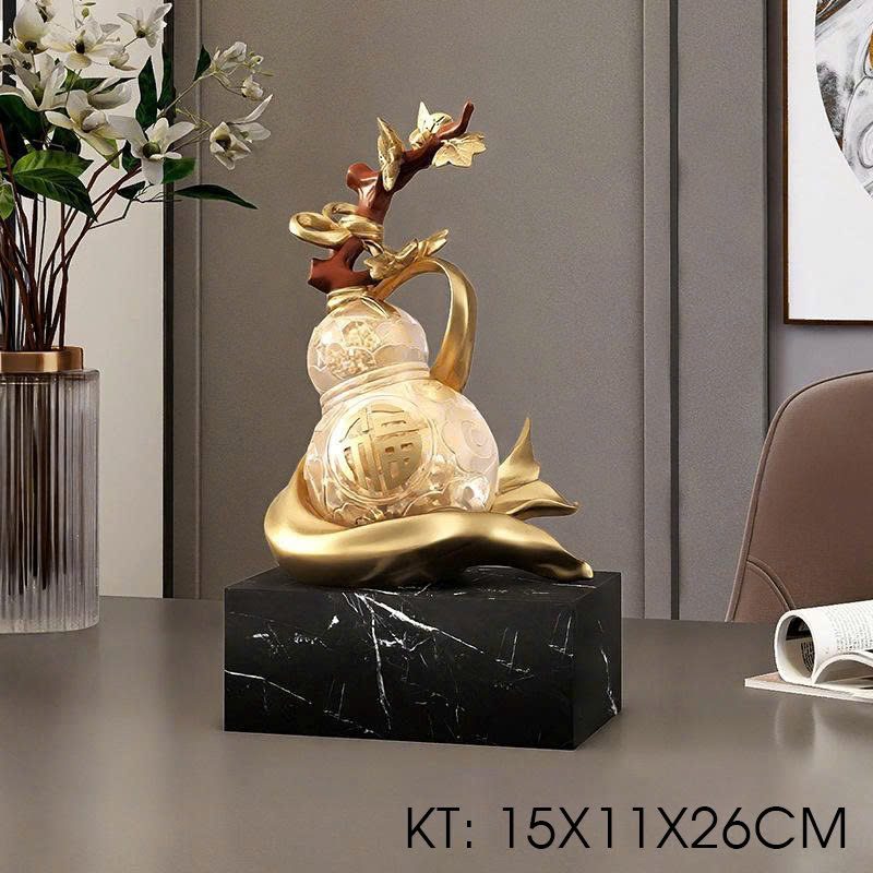 Bình hồ lô decor trang trí để bàn phong cách Trung Hoa 015