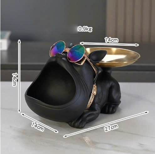 Hộp đựng đồ decor trang trí hình chó Bulldog Pháp 038