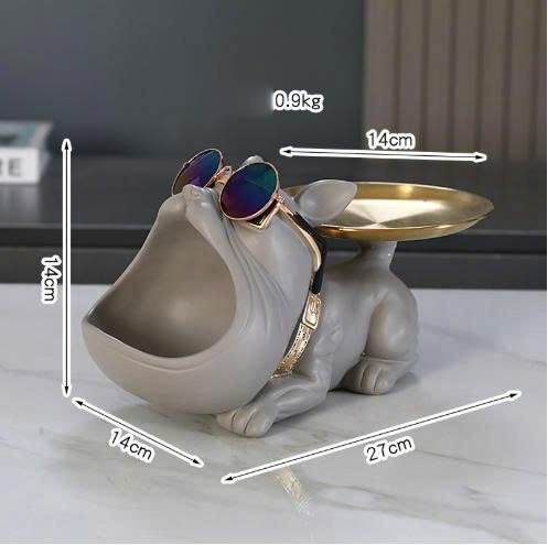 Hộp đựng đồ decor trang trí hình chó Bulldog Pháp 038