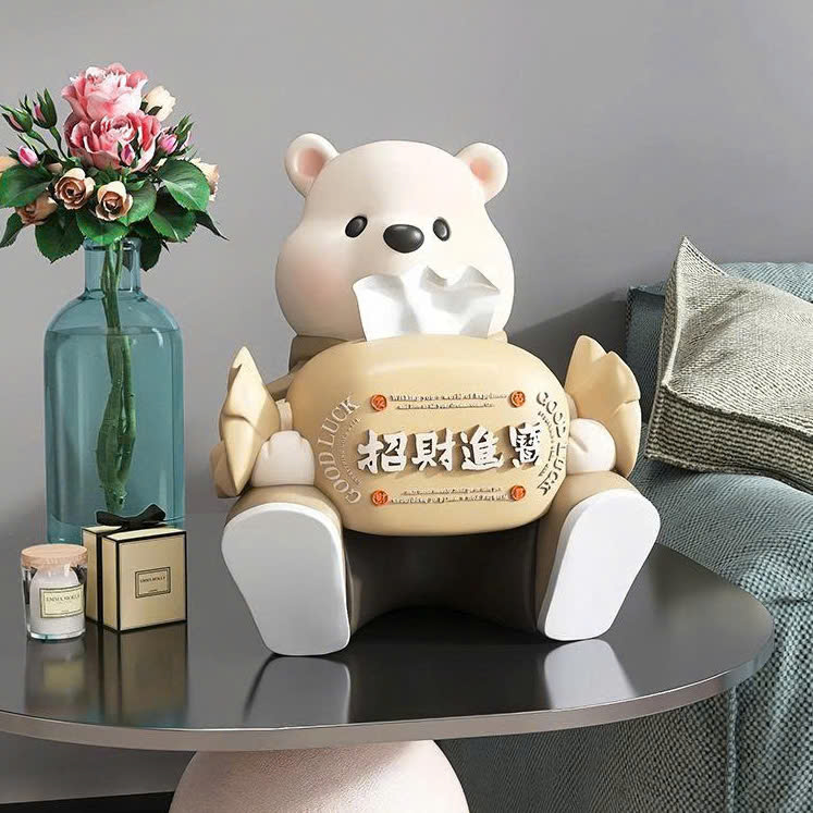 Hộp đựng giấy decor trang trí hình gấu dễ thương 049