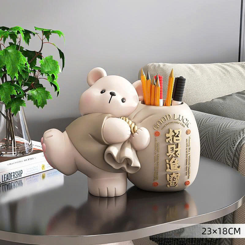 Tượng gấu decor trang trí kết hợp hộp đựng đa năng 050