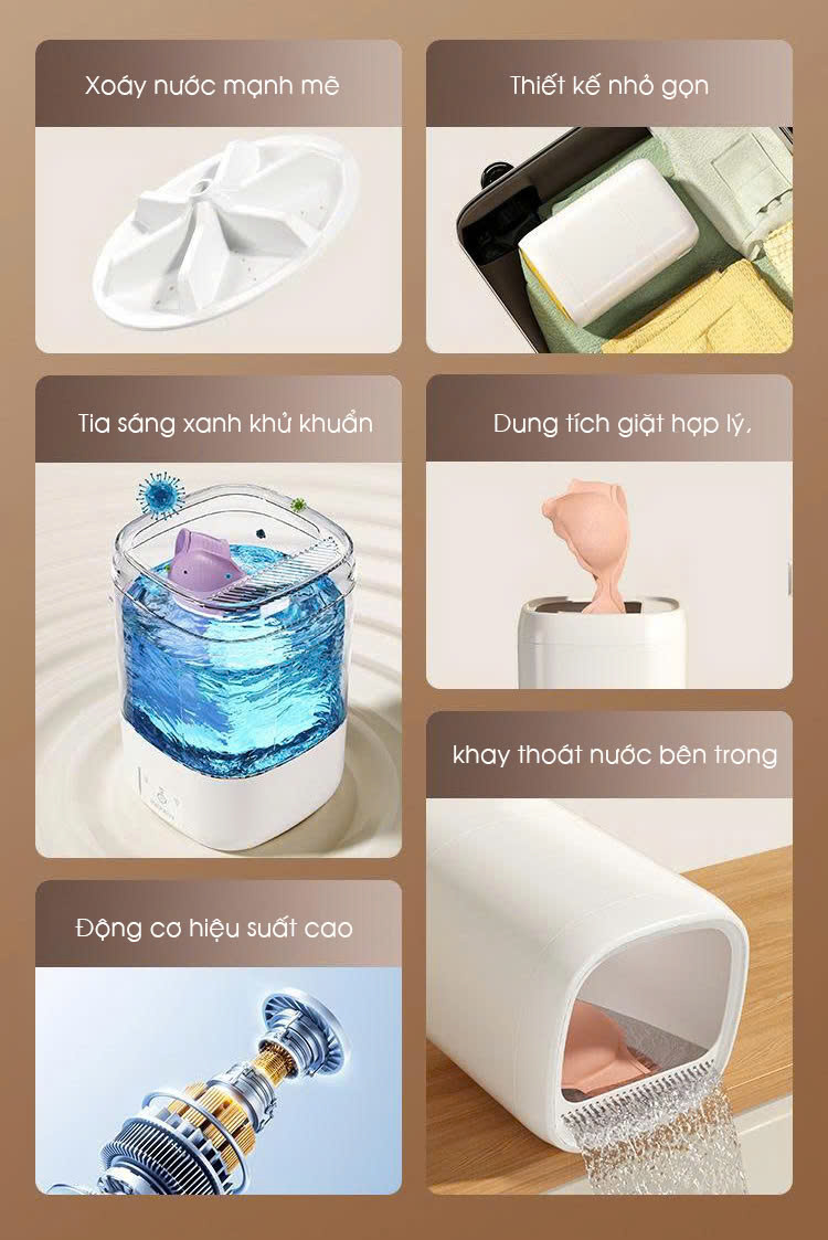 Máy giặt mini di động khử khuẩn thông minh MG001