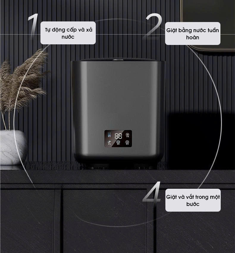 Máy giặt đồ mini hoàn toàn tự động có chế độ sấy khô tiện lợi MG004