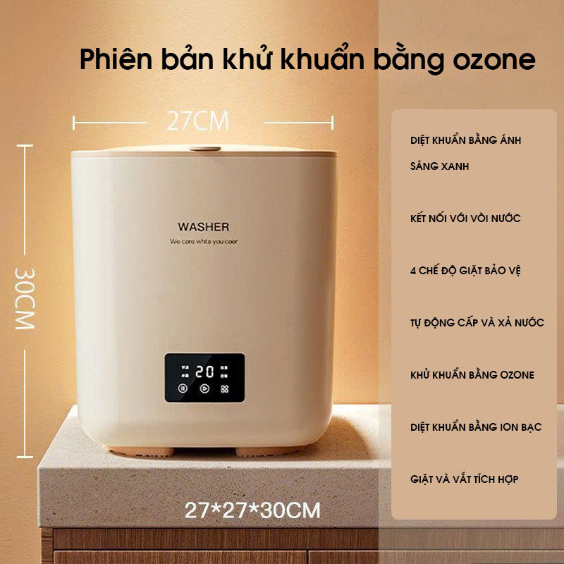 Máy giặt mini khử khuẩn bằng ánh sáng xanh MG007