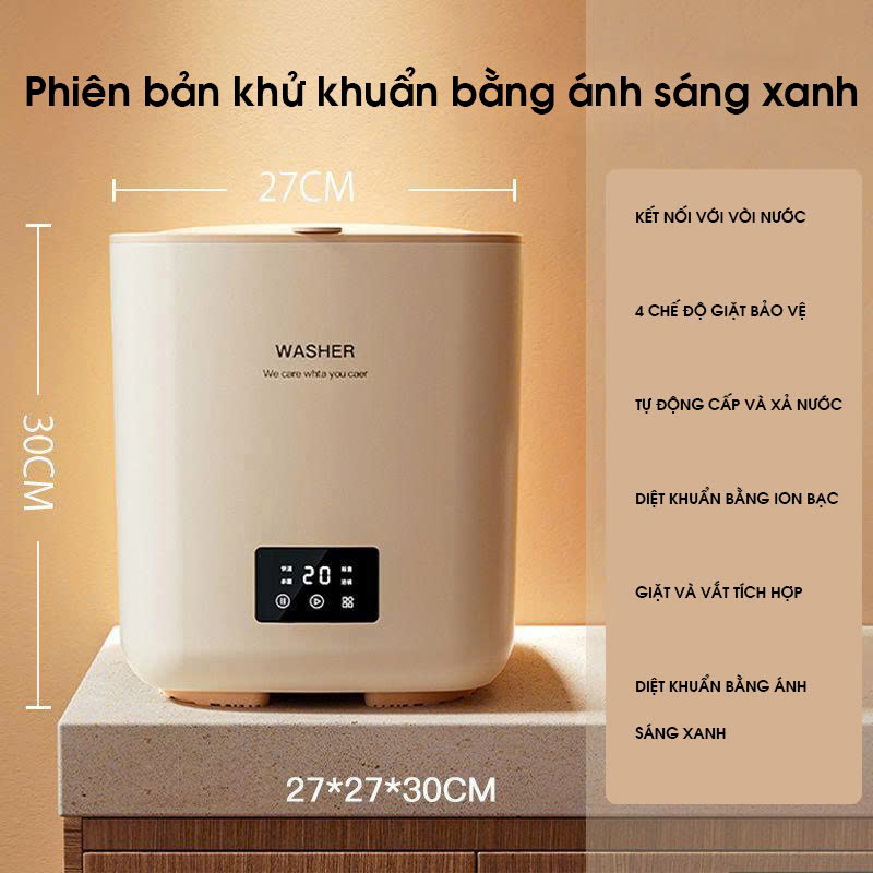 Máy giặt mini khử khuẩn bằng ánh sáng xanh MG007