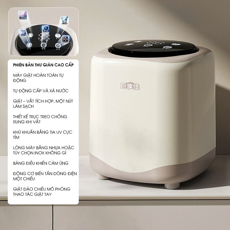 Máy giặt mini thông minh đa chức năng kháng khuẩn bằng ánh sáng xanh MG008