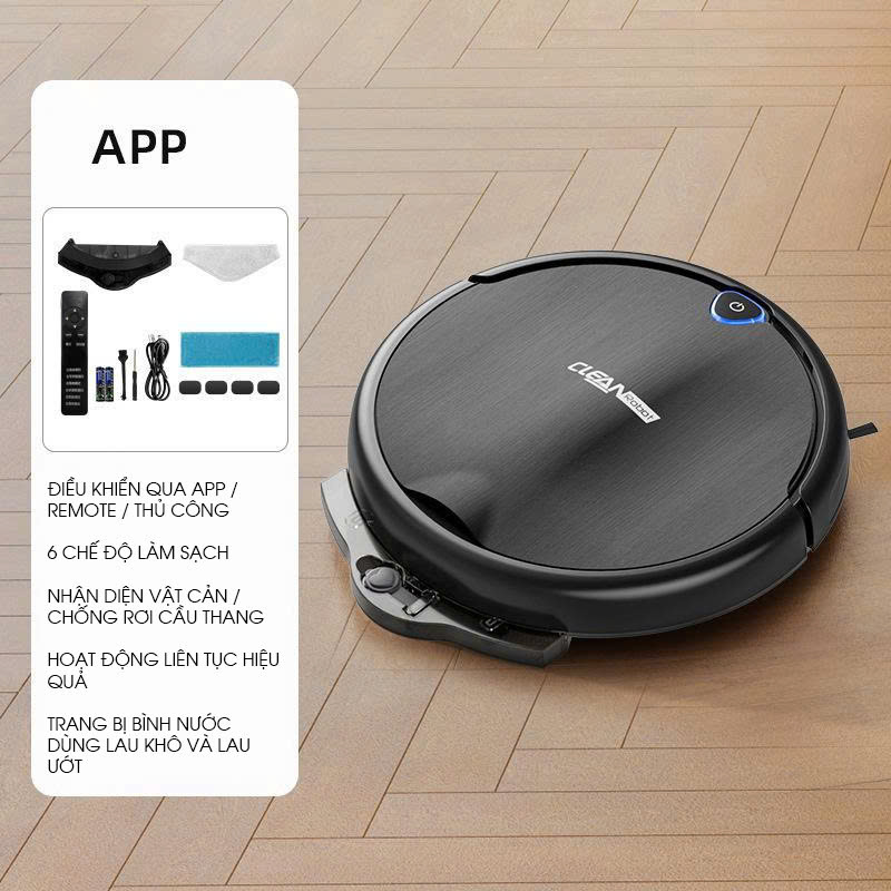 Robot hút bụi lau nhà thông minh cảm nhận được chướng ngại vật RB005