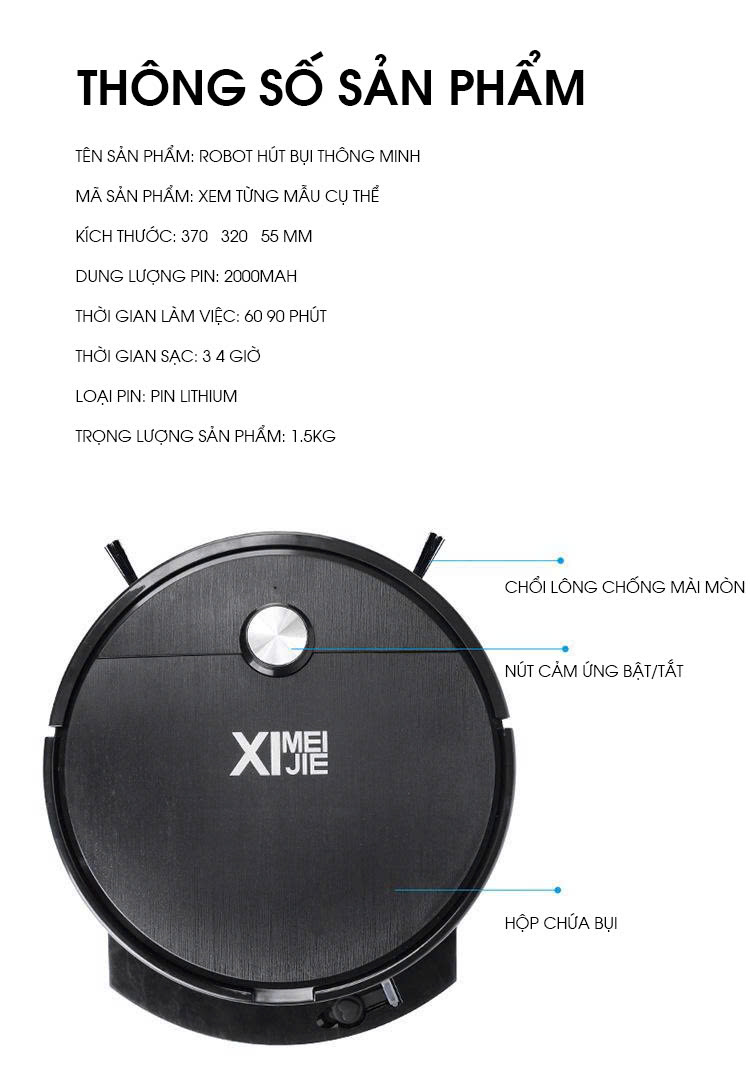 Robot quét nhà thông minh 6 chế độ điều khiển từ xa RB007