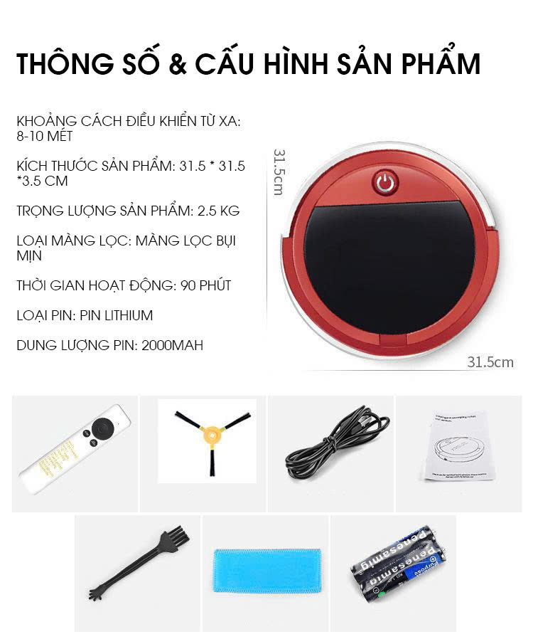 Robot hút bụi lau nhà thông minh phiên bản nâng cấp RB010