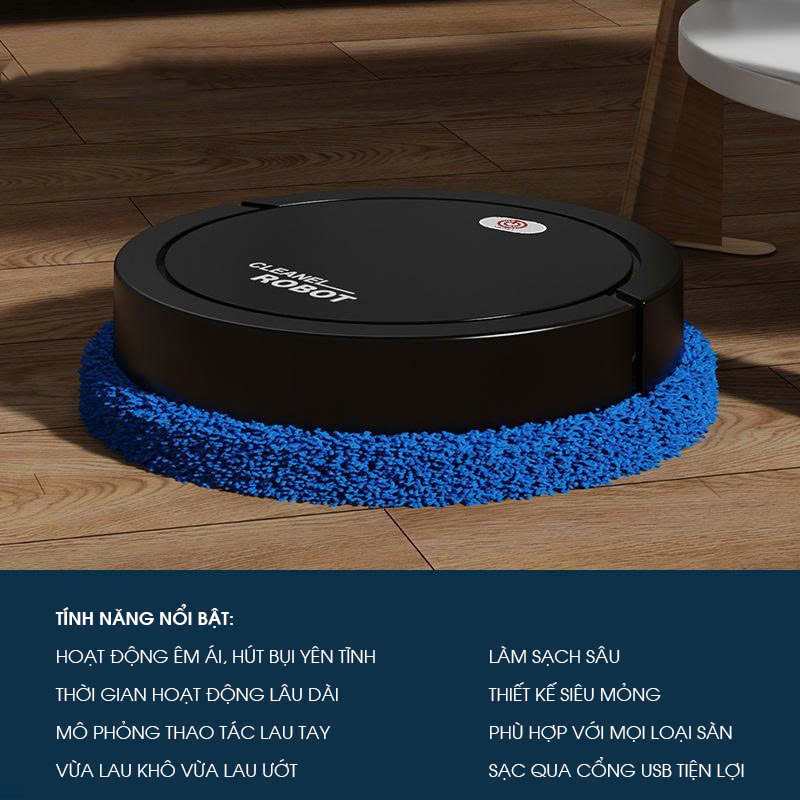 Robot lau nhà tự động mini siêu mỏng siêu êm siêu sạch RB013
