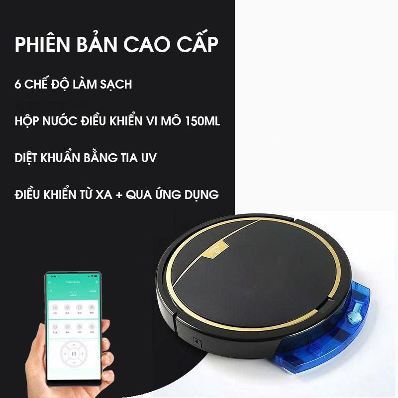 Robot hút bụi lau nhà điều khiển qua app khử khuẩn bằng tia UV RB020