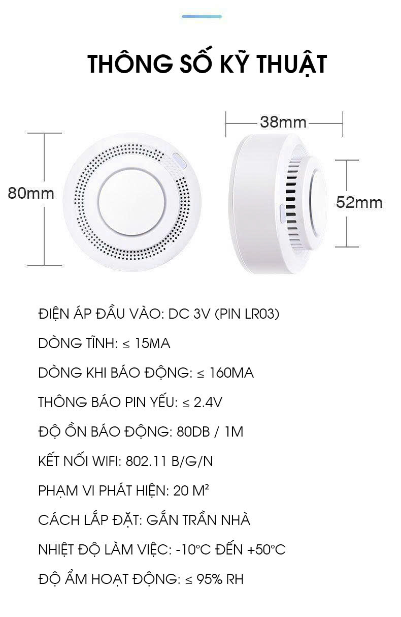 Thiết bị báo khói thông minh TBBC001