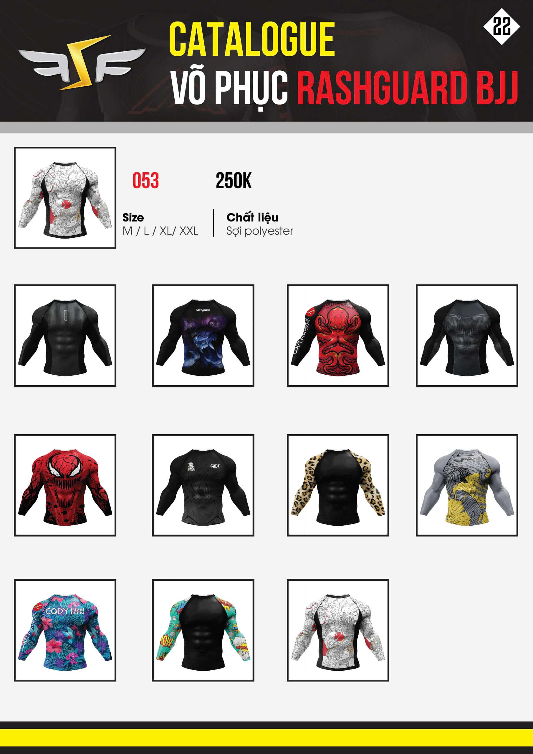 Bộ 4 món quần áo Rashguard BJJ MMA 047