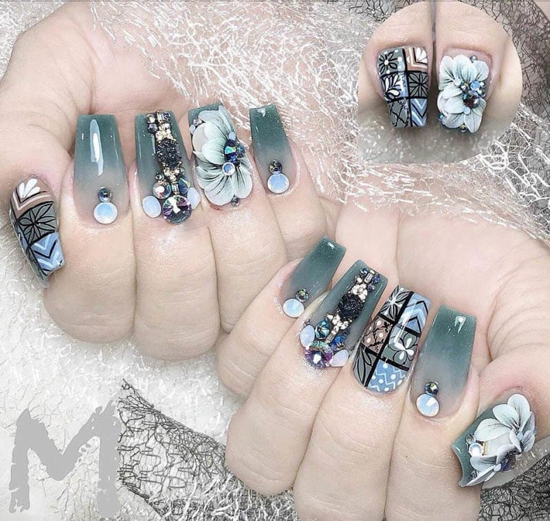 Top với hơn 82 mẫu nail đính đá tay không thể bỏ qua  cdgdbentreeduvn