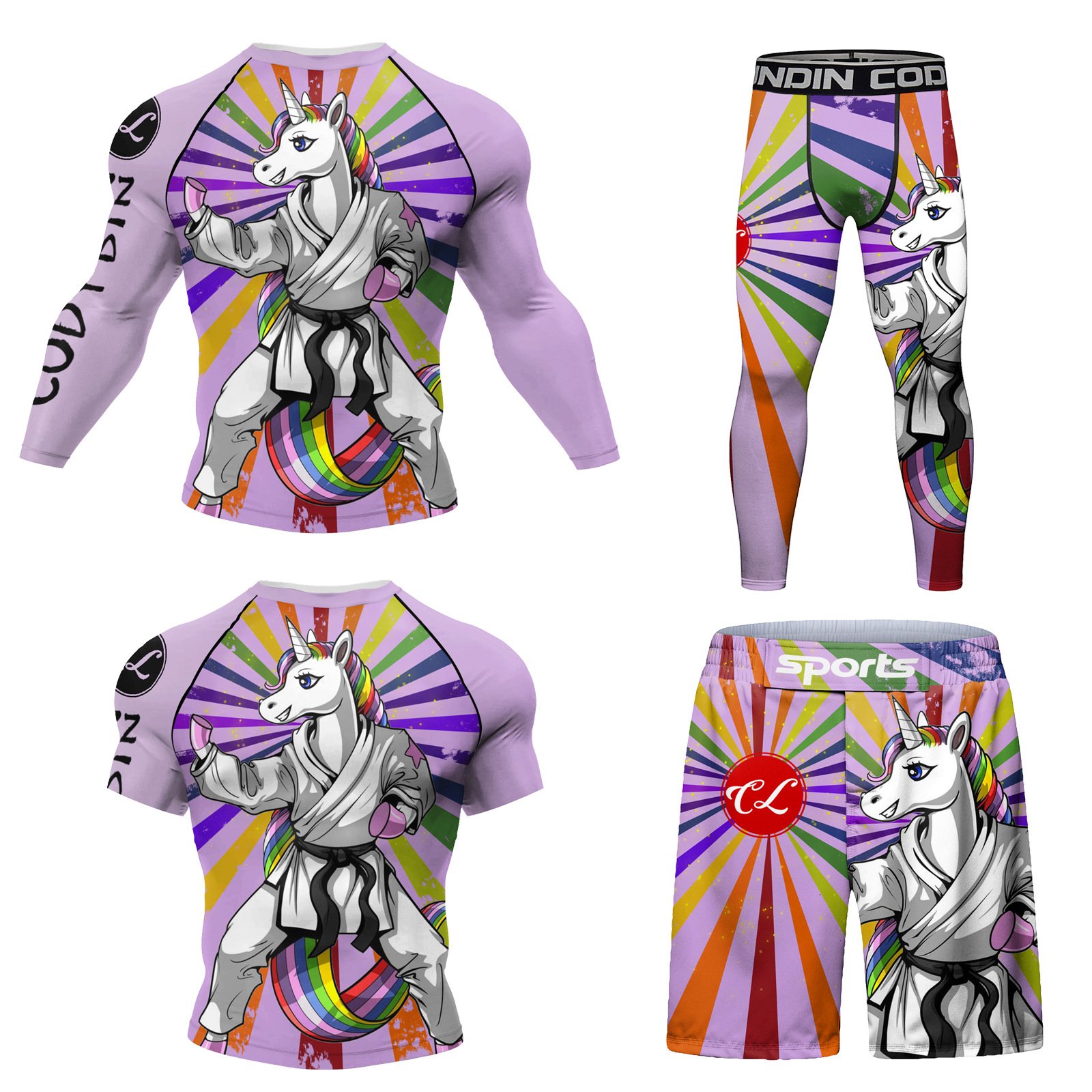 Bộ 4 món quần áo Rashguard BJJ MMA 047