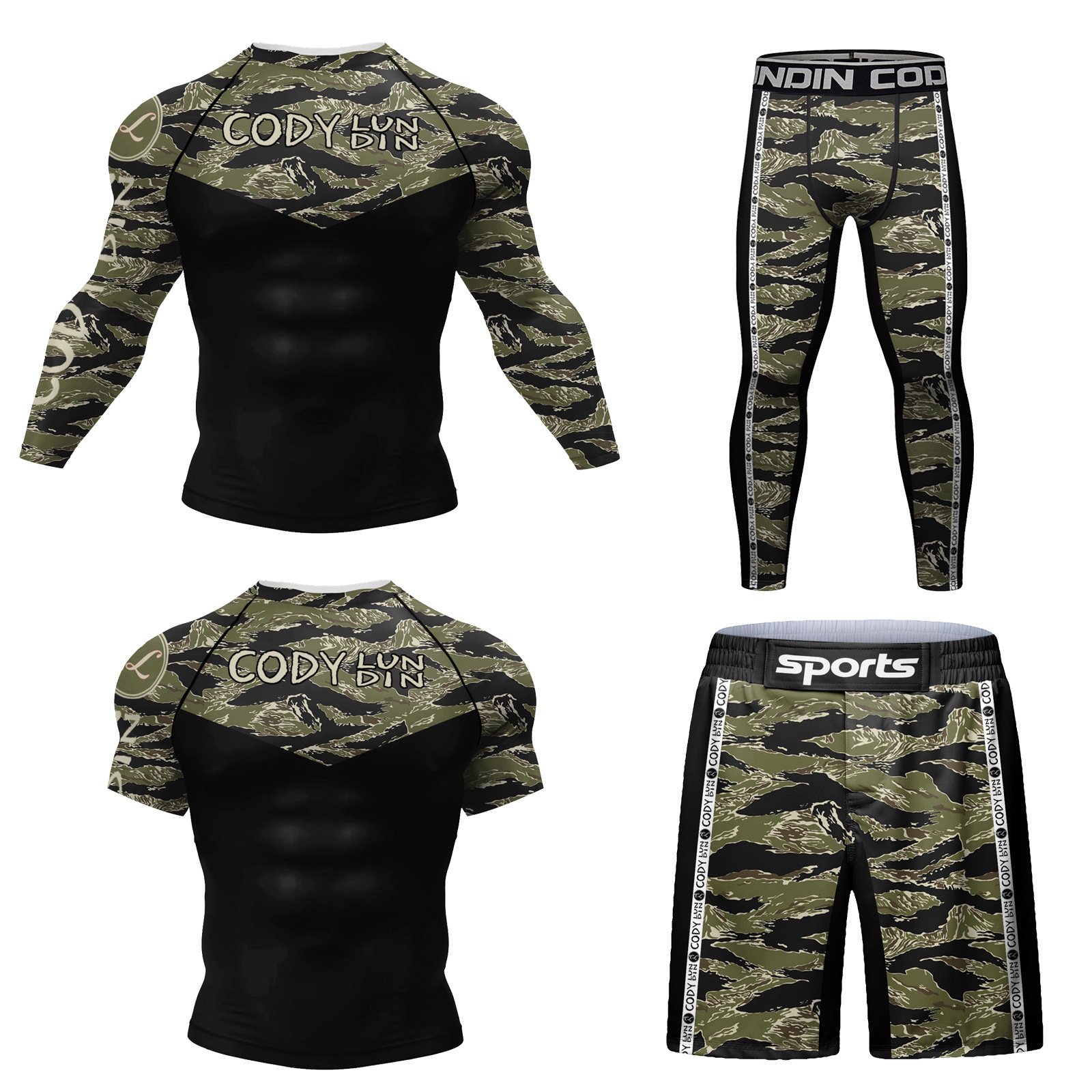 Bộ 4 món quần áo Rashguard BJJ MMA 047