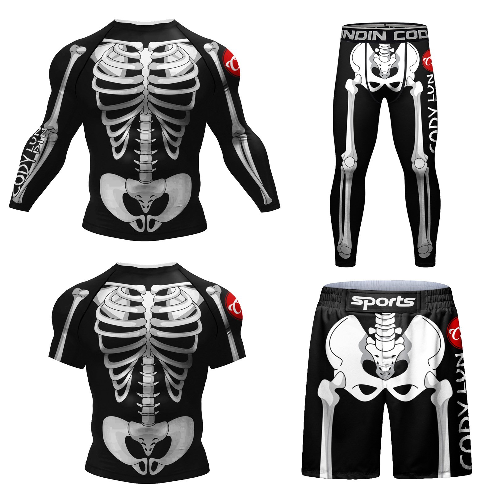 Bộ 4 món quần áo Rashguard BJJ MMA 047