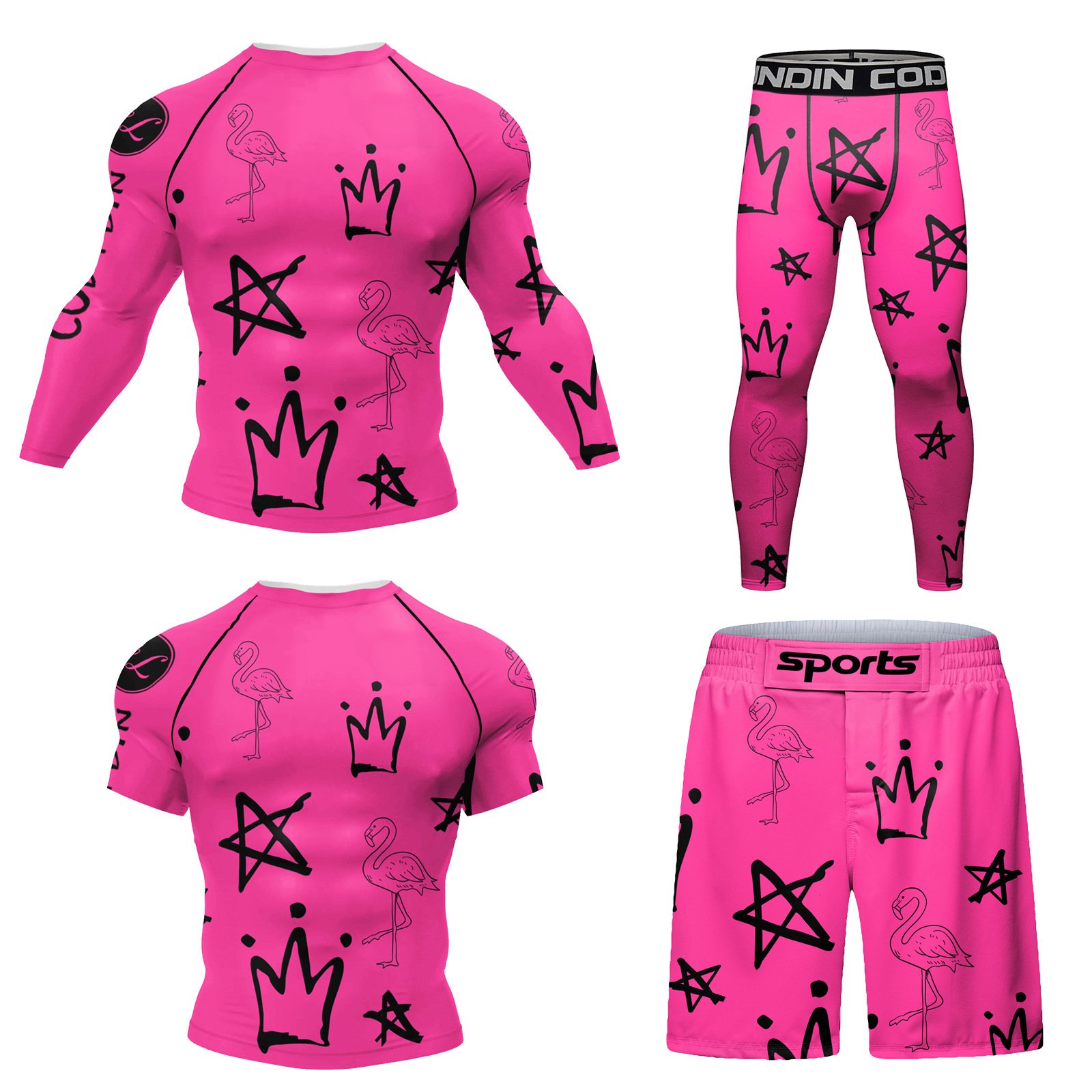 Bộ 4 món quần áo Rashguard BJJ MMA 047