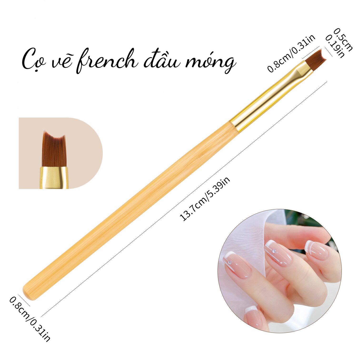 Cọ bản đắp gel french đầu móng 1247