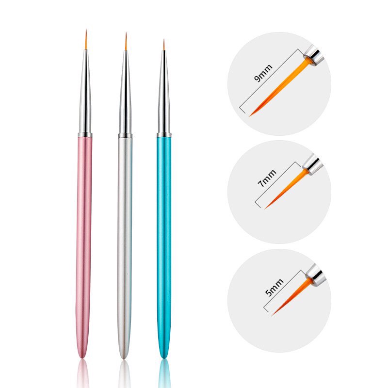 0598 Cọ nét vẽ móng tay nail set 3 cây 