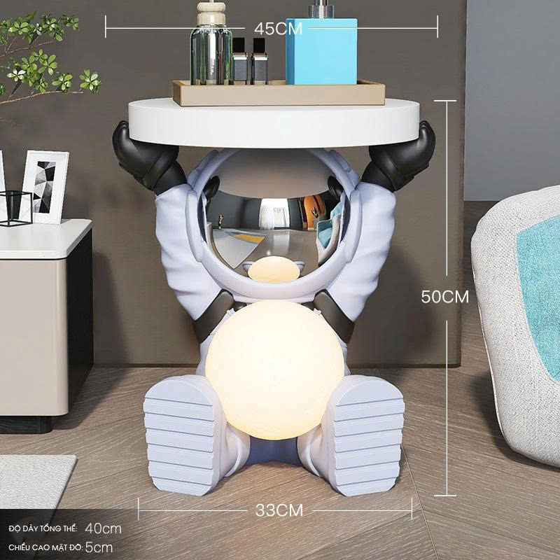 Bàn decor trang trí hình phi hành gia ngồi có đèn LED 010