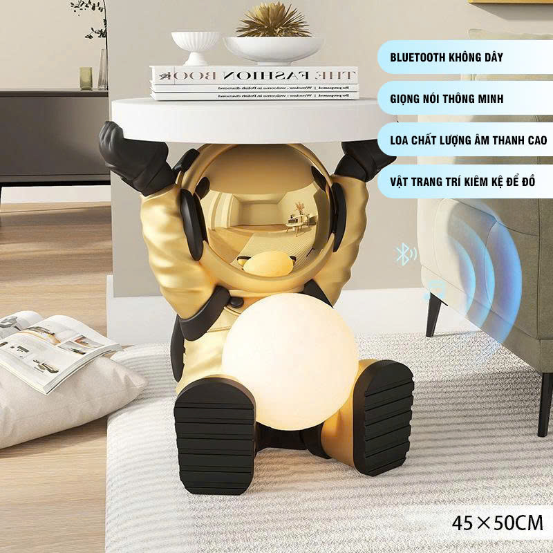 Bàn decor trang trí hình phi hành gia ngồi có đèn LED 010