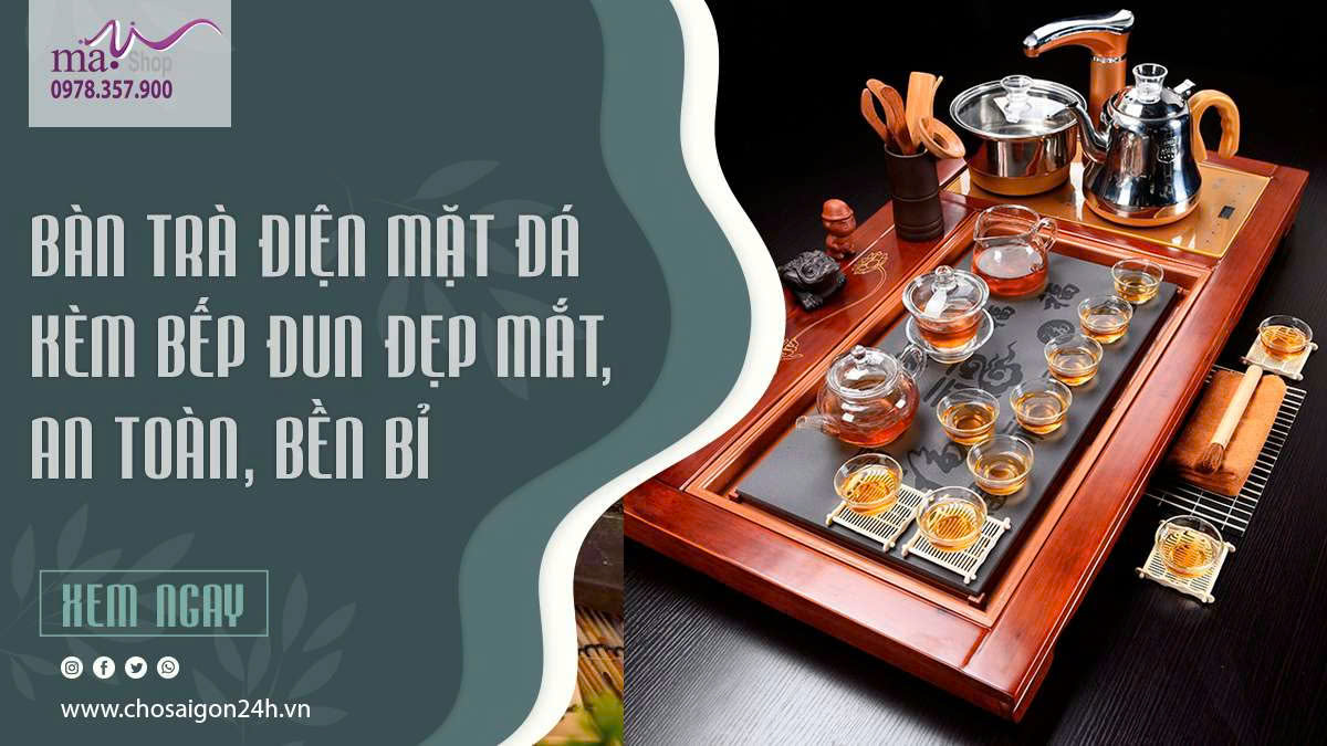 Bàn Trà Điện Mặt Đá Kèm Bếp Đun Đẹp Mắt, An Toàn, Bền Bỉ