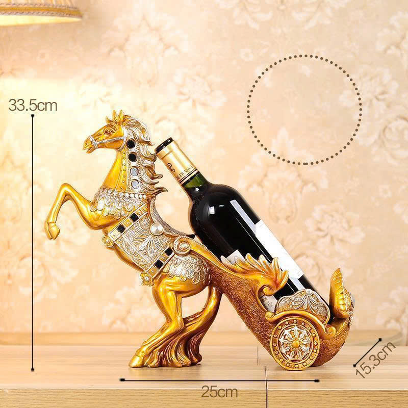 Kệ để rượu decor trang trí ngựa kéo xe sang trọng đẳng cấp 045