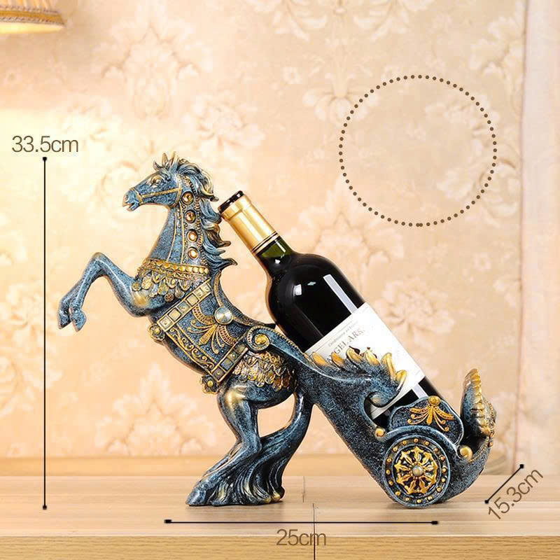 Kệ để rượu decor trang trí ngựa kéo xe sang trọng đẳng cấp 045