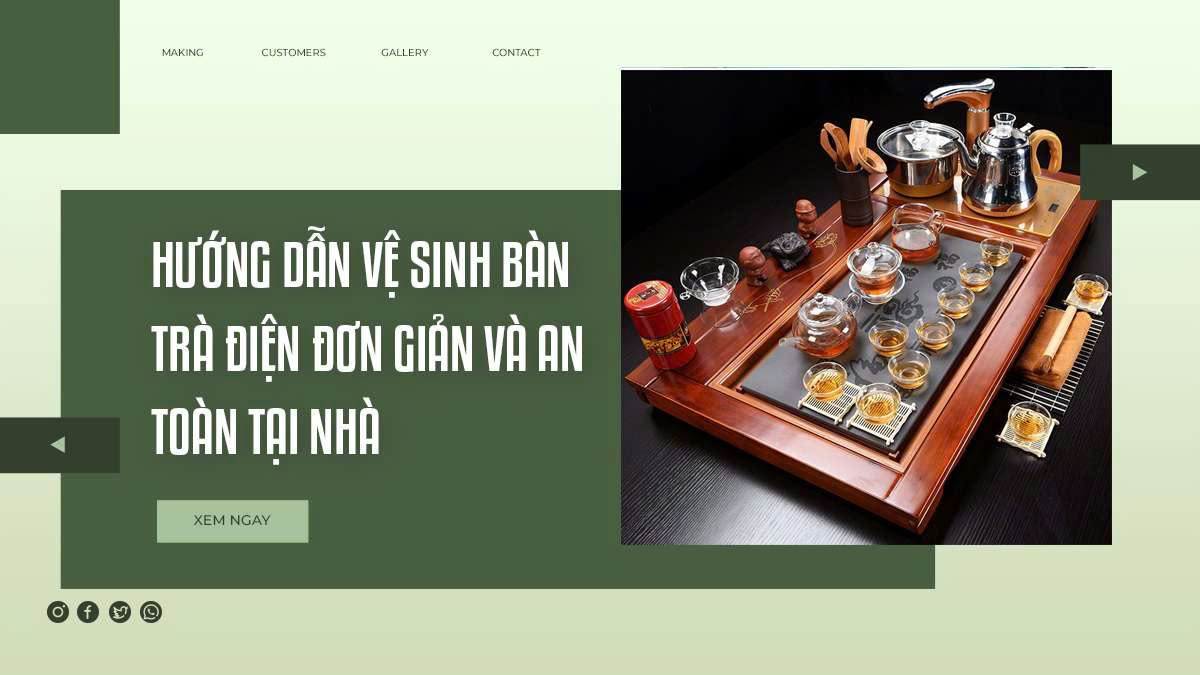 Hướng dẫn vệ sinh bàn trà điện đơn giản và an toàn tại nhà