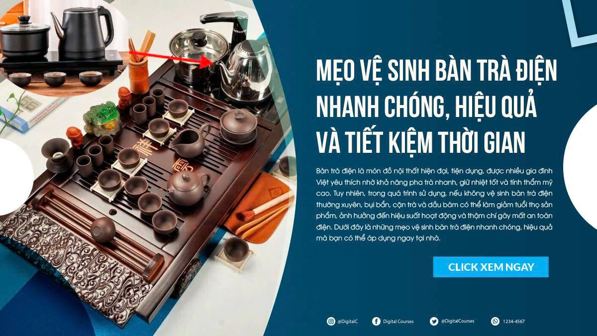 Mẹo vệ sinh bàn trà điện nhanh chóng, hiệu quả và tiết kiệm thời gian