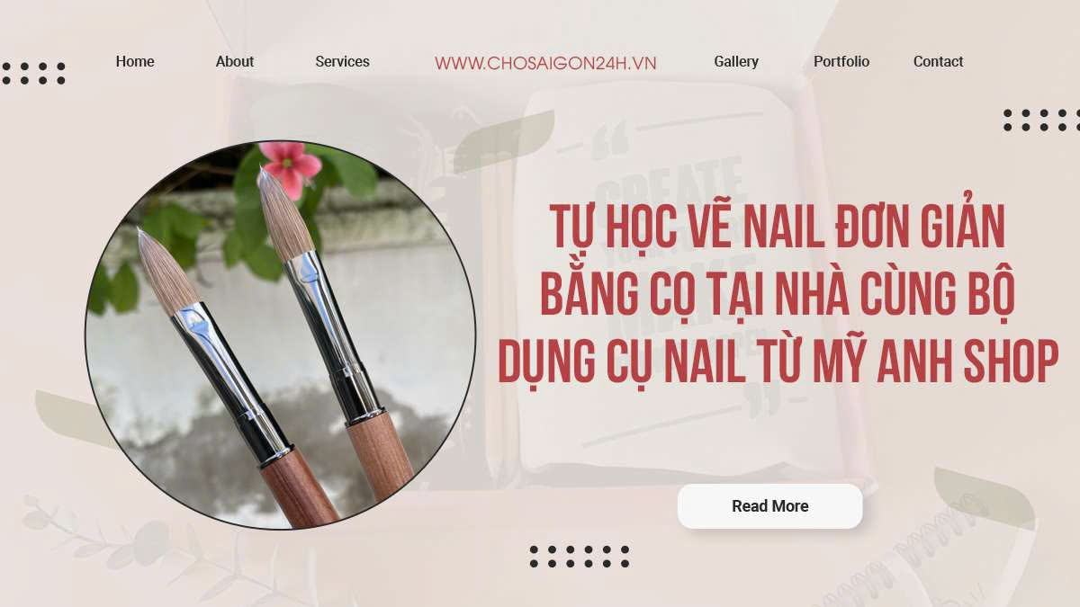 Tự học vẽ nail đơn giản bằng cọ tại nhà cùng bộ dụng cụ nail từ Mỹ Anh Shop