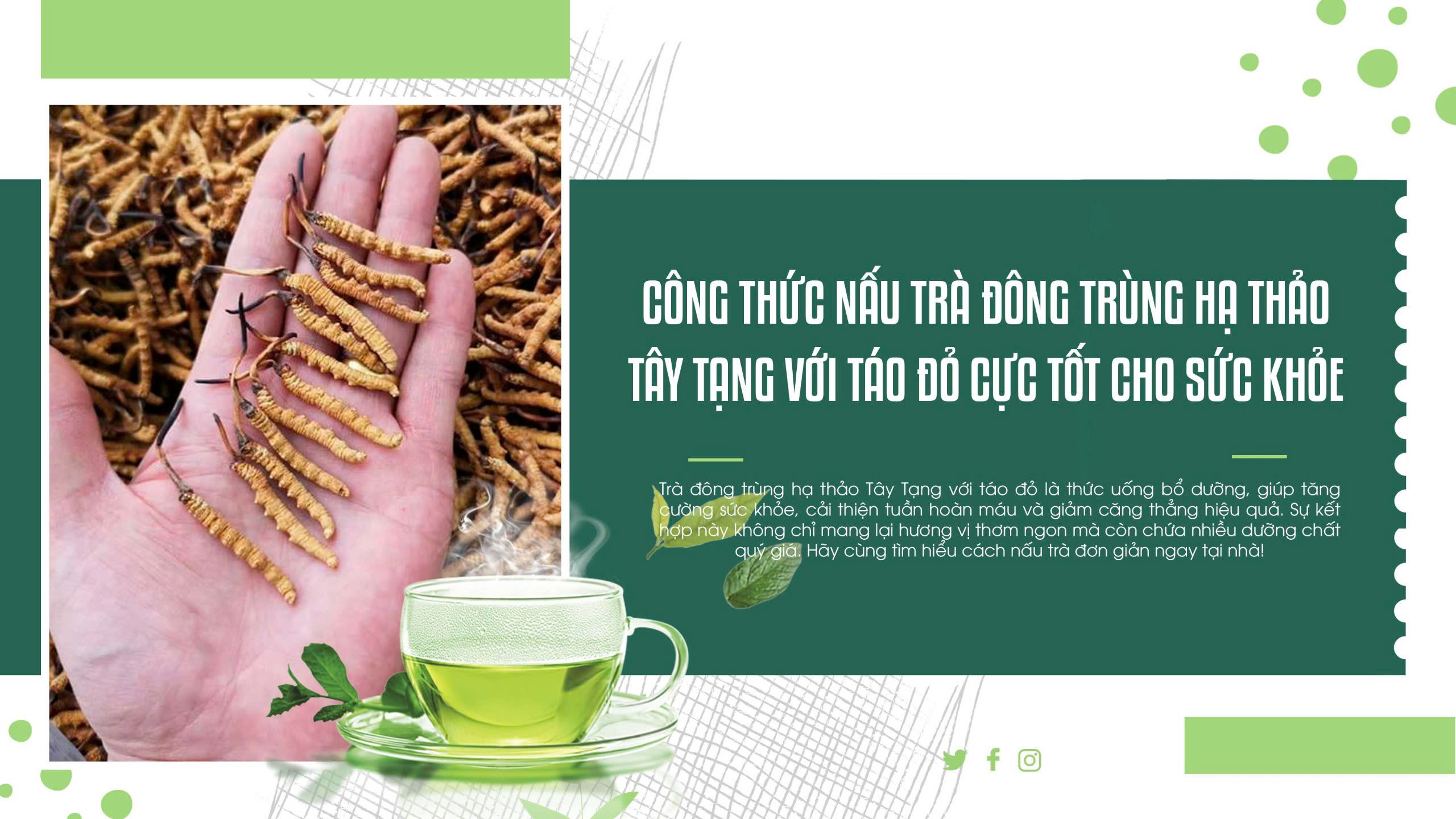 Công Thức Nấu Trà Đông Trùng Hạ Thảo Tây Tạng Với Táo Đỏ Cực Tốt Cho Sức Khỏe