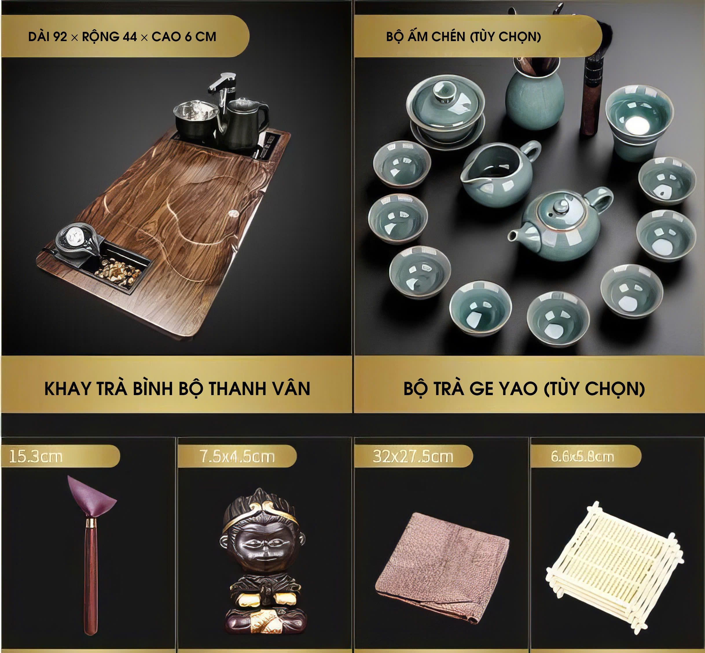 Bàn trà gỗ điện thông minh tích hợp ấm đun vân gỗ đẹp 0133