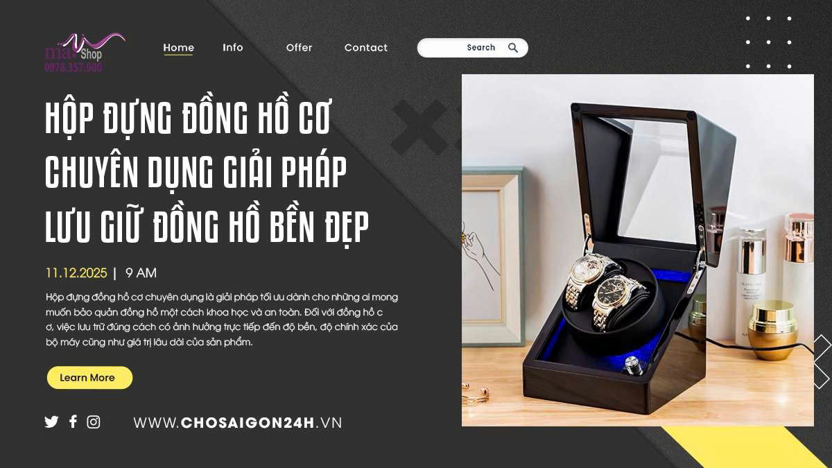 Hộp Đựng Đồng Hồ Cơ Chuyên Dụng: Giải Pháp Lưu Giữ Đồng Hồ Bền Đẹp