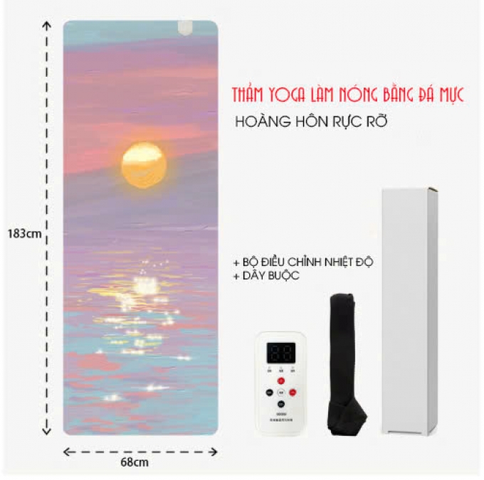 005 - Thảm tập yoga 3D sưởi ấm bằng điện graphene pu cao su tự nhiên