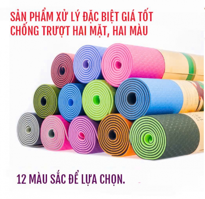 006 - Thảm yoga TPE tiêu chuẩn 6 mm hai lớp