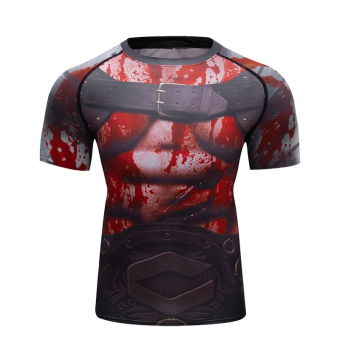 Áo bó tay ngắn tập luyện Rashguard BJJ MMA 048