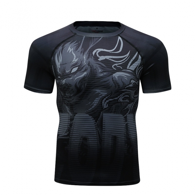 Áo bó tay ngắn tập luyện Rashguard BJJ MMA 048