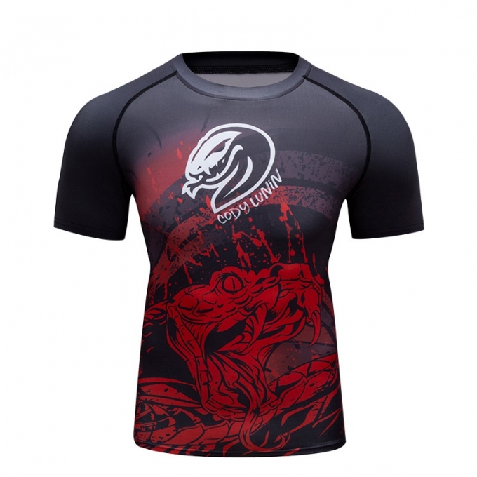 Áo bó tay ngắn tập luyện Rashguard BJJ MMA 048