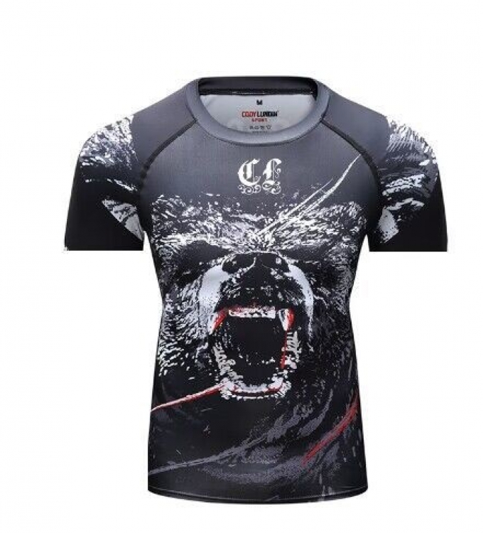 Áo bó tay ngắn tập luyện Rashguard BJJ MMA 048