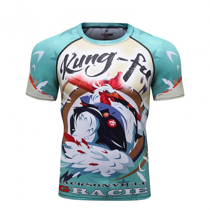 Áo bó tay ngắn tập luyện Rashguard BJJ MMA 048