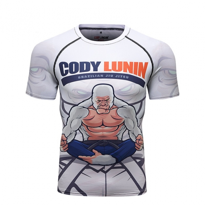 Áo bó tay ngắn tập luyện Rashguard BJJ MMA 048