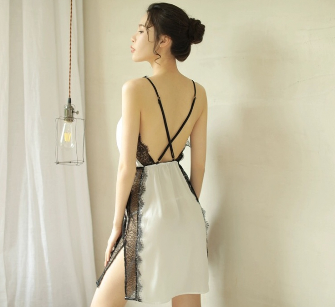 1078 Đầm ngủ ren lụa satin quyến rủ sexy gợi cảm