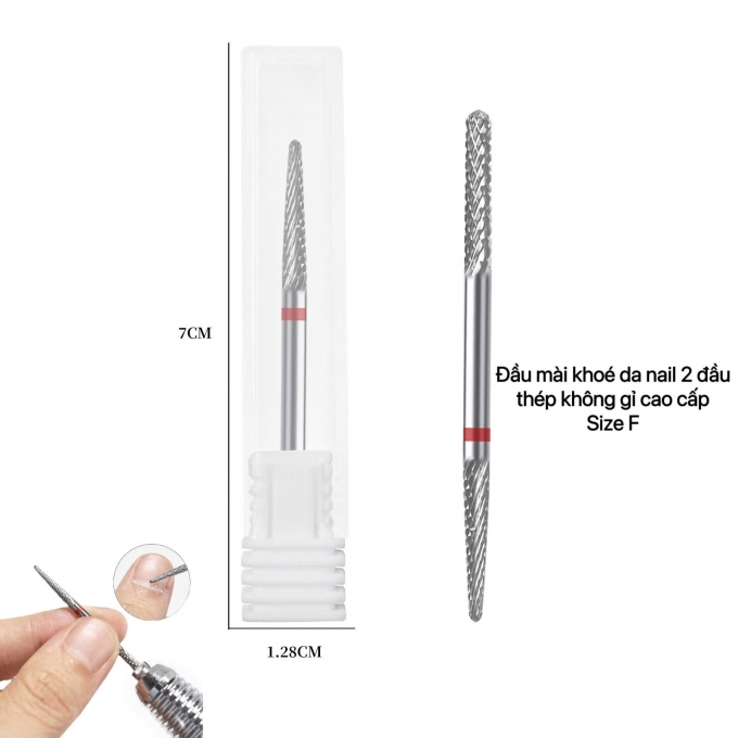 1171 Đầu mài khoé da nail 2 đầu thép không gỉ cao cấp