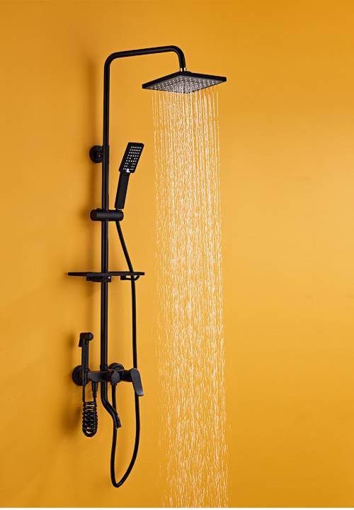 Bộ vòi sen tắm treo tường sơn đen VS001