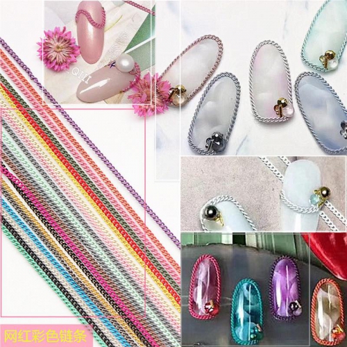 0908 Chuỗi xích nhiều màu trang trí móng
